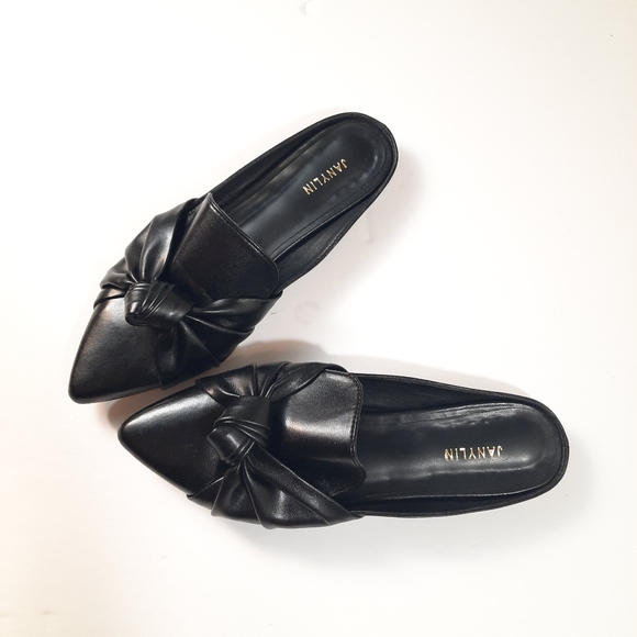 2 for $25 | Black bow slip on shoes - Picture 4 of 8